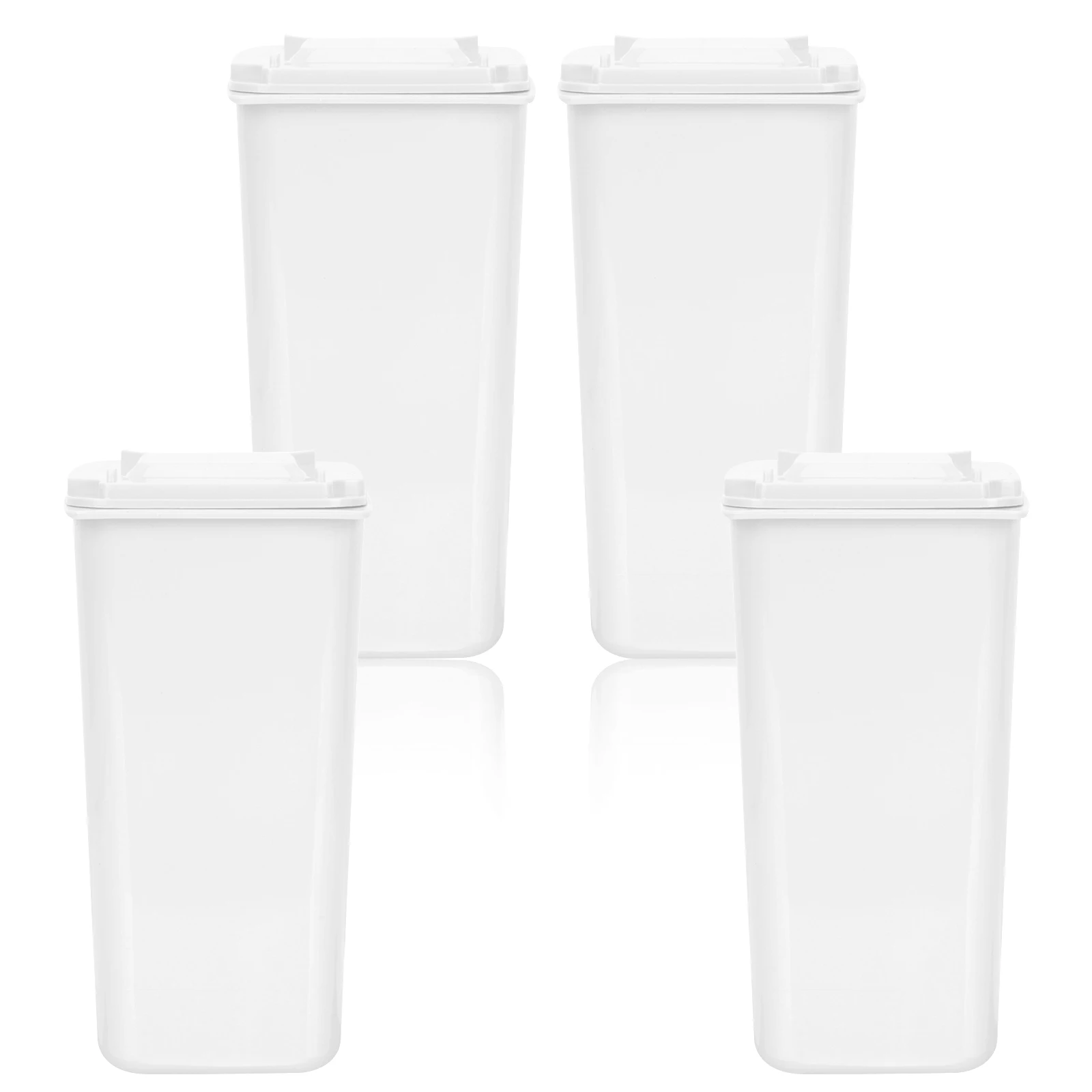 

4pcs Plastic Trash Can with Lid for Desk Bedroom Waste Paper Bin Small Size Premium Material Odor Prevention Garbage Container