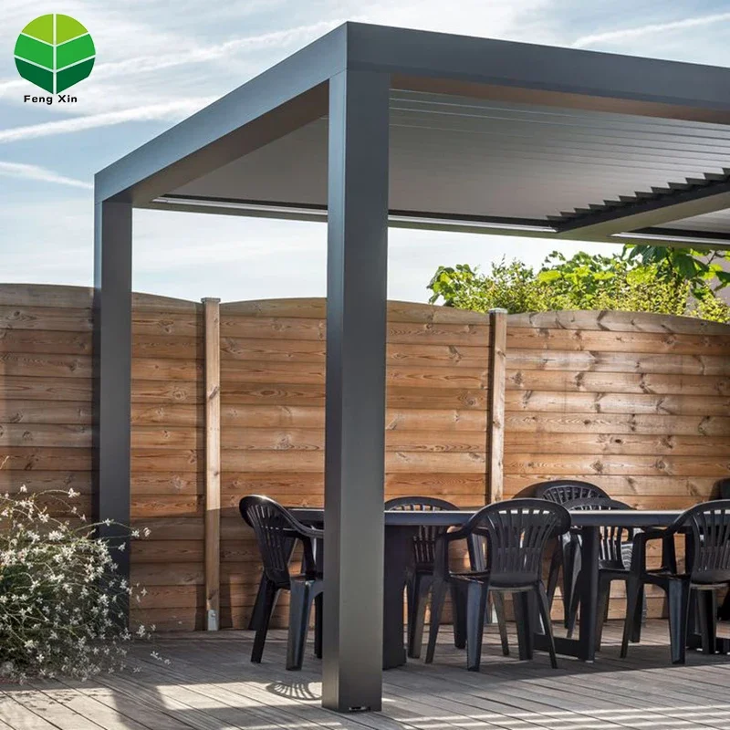 

high quality retractable louvered motorized roof pergola kits