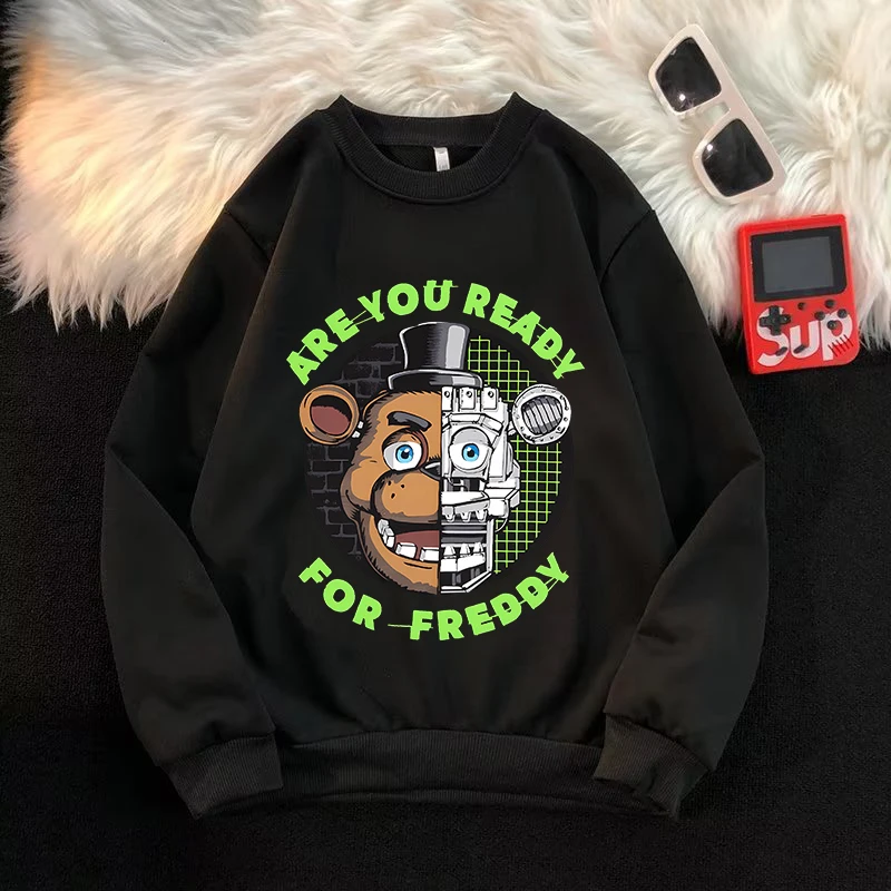 Five Nights At Freddys 어린이 크루넥 스웨트셔츠 애니메이션 FNAF 봄 풀오버 긴팔 탑 소년 얇은 티셔츠 아동복