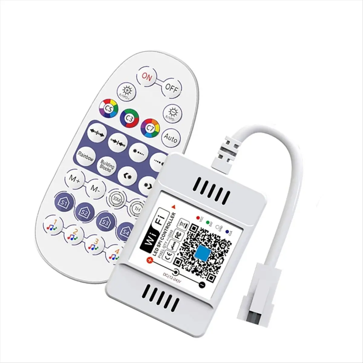 

M09K WiFi SPI Pixel Светодиодная лента Контроллер света Музыкальный голосовой пульт дистанционного управления Dream Color Tape Lights APP Control Диммер