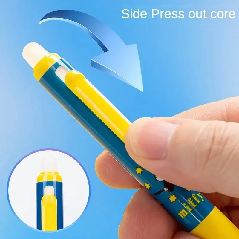 M&G 4pcs Hot Erasable Gel Pen Miffy Press Pen 0.5mm Black Student Cartoon Signature Pen Stationery