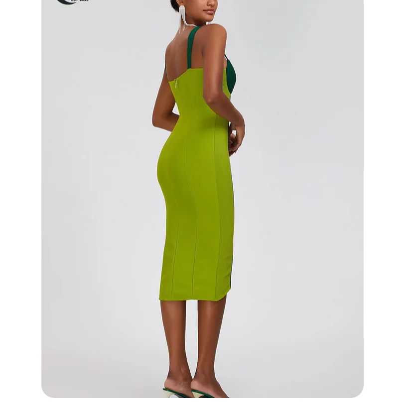 فستان طويل عصري وشخصي بدون حمالات مع تنورة غير منتظمة وفستان ضيق مثير #3