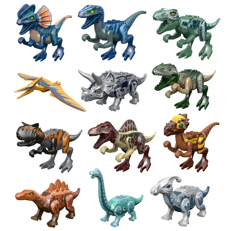 Jurassic Dinosaurs Building Blocks Indominus Rex DIY Small Size Tyrannosaurus Action Figure Models Children Toys Animals Gifts 
