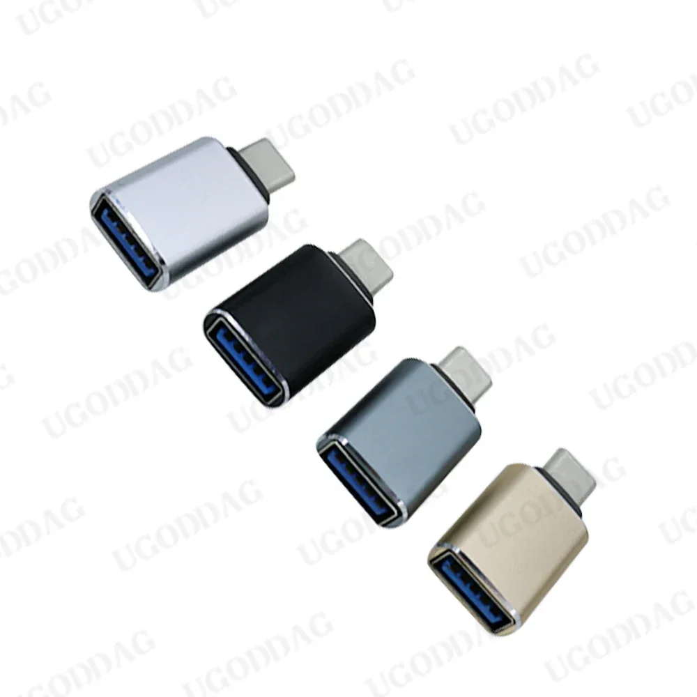 Adaptador USB A para USBC OTG, Conversor USB 3.0 para Tipo C Masculino, Carregamento de carro para o telefone móvel MacBook