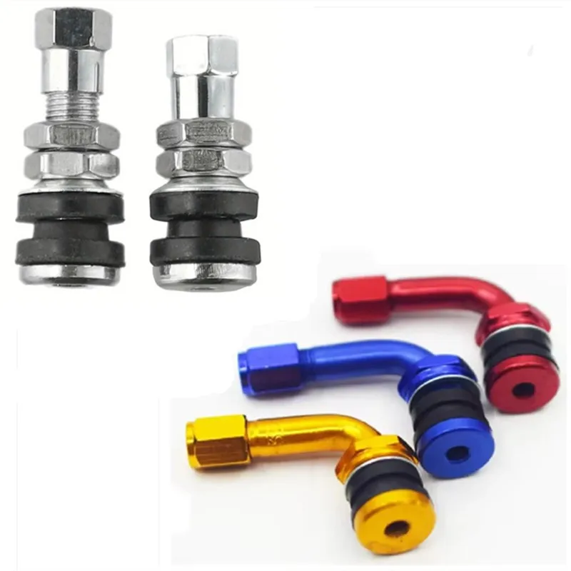 2 szt. Metalowe zaworki do opon motocyklowych chromowane Tr161 do motocykli, skuterów elektrycznych, rowerów, adapter kątowy 90 stopni pvr32 z mosiądzu