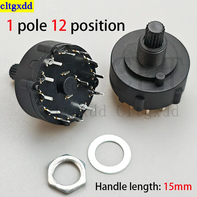 Cltgxdd 1 set RS26 band gear rotary switch with 1/2/3/4 pole positions selectable, 12/6/4/3 gears adjustable PCB plug-in boar