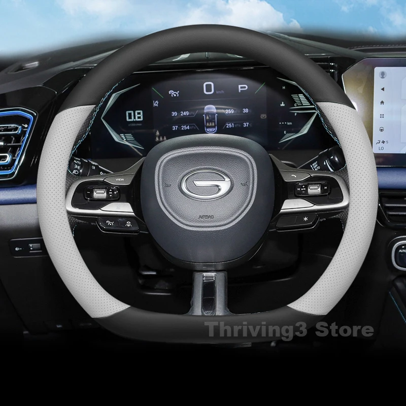 Leather Car Steering Wheel Cover For ALL NEW GAC gs3 emzoom R style 2025 2024 Non-slip Auto interior GAC gs4 max Accessories