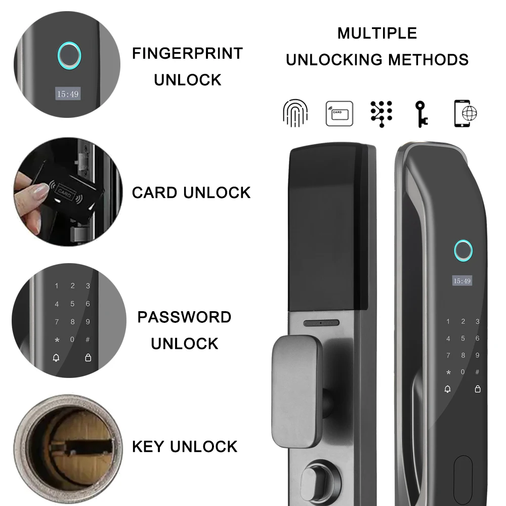 TIAGO A3 Tuya APP Control Fully Automatic Smart Door Lock Electronic DIgital Door Lock Fingerprint Password Smart Door Lock