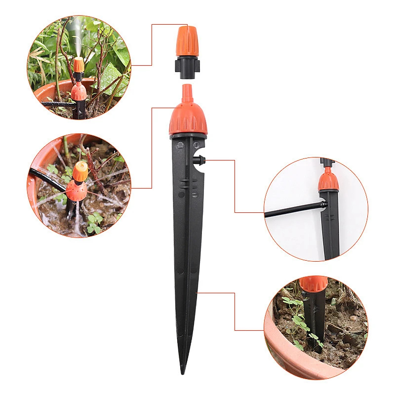 2Pcs Drip Spray Integrated Atomization Micro Spray Automatic Flower Watering Device Gardening Adjustable Ground Insertion Nozzle