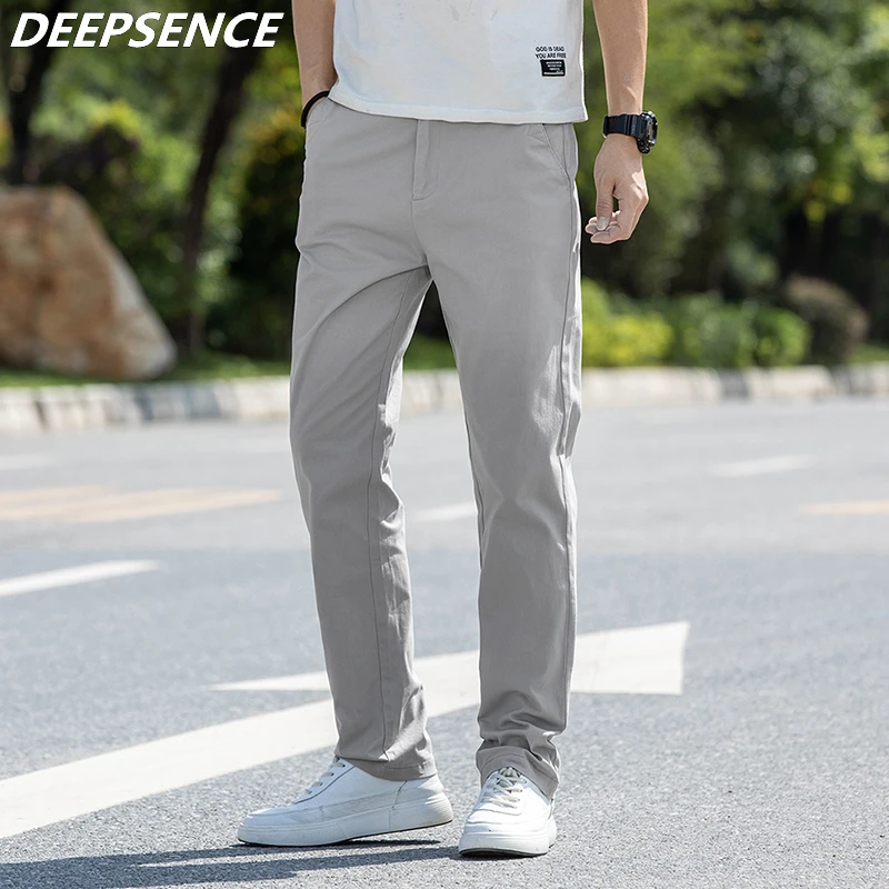 2023 Men Casual Pants Loose Straight Breathable Four Seasons Tousers for Men Khaki Daily Work Business Streetwear Pants Male