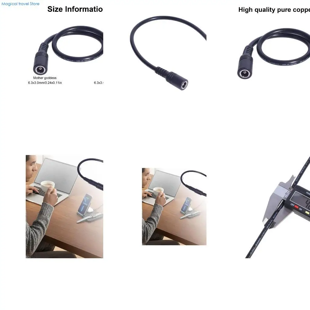 N2UB DC6.3x3.0mm Power Extension Wire Cable for Laptops Notebook Computers 30cm