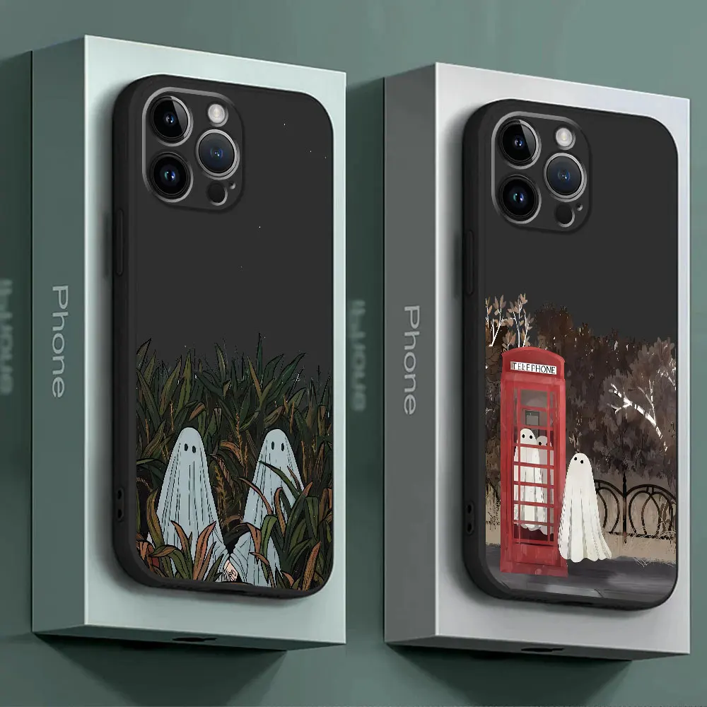 Cover Shell Black Soft Little Ghost Phone Case for Google Pixel 6 Pro 7 Pro 7a 8 Pro 6a