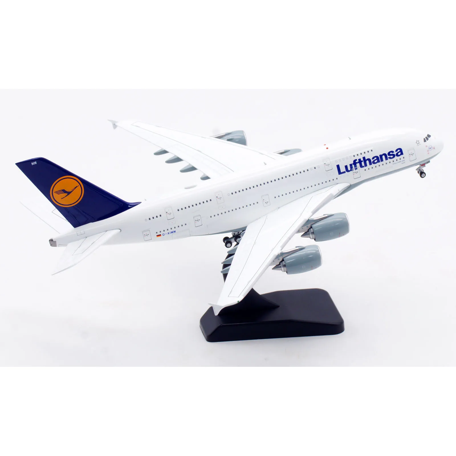 WB4037 Alloy Collectible Plane Gift Aviation 1:400 Lufthansa Airlines Airbus A380 Diecast Aircraft Model D-AIMM Tractor+Stand