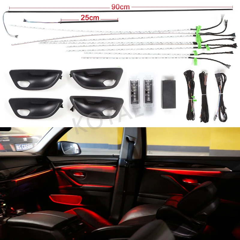 Interior Neon Ambient Light 12V RGB Decorative Led  Stripe 9 Colors Decorative Lighting For BMW 5 Series F10 F11 2010-2018