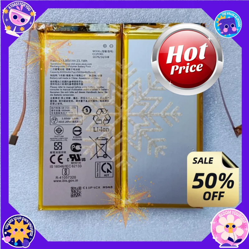 SWZY  C11P1901 5800mAh  Mobile Phone Batteries for Asus ROG 2 I001DB ZS660KL Game Phone Generation Battery