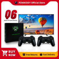 Powkiddy Q6 Retro Game Box 2.4G Wireless Game Tv Box PS1 Family 4K HD Portable Video Game Console Support Multiplayer 10000 Game