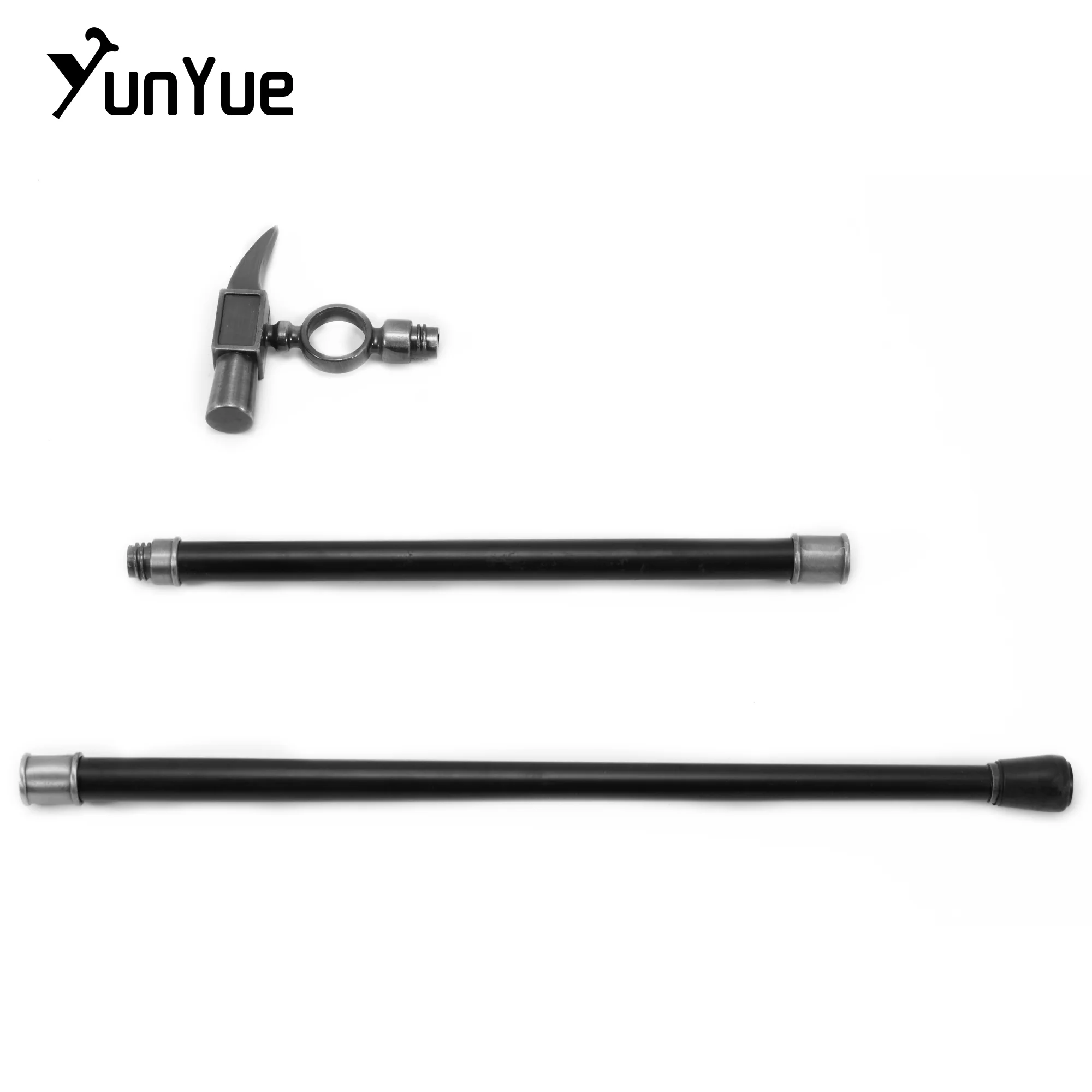 Bastón de moda con martillo negro para fiesta, bastones decorativos de Metal para caminar, bastón Vintage elegante para caballeros, 93cm