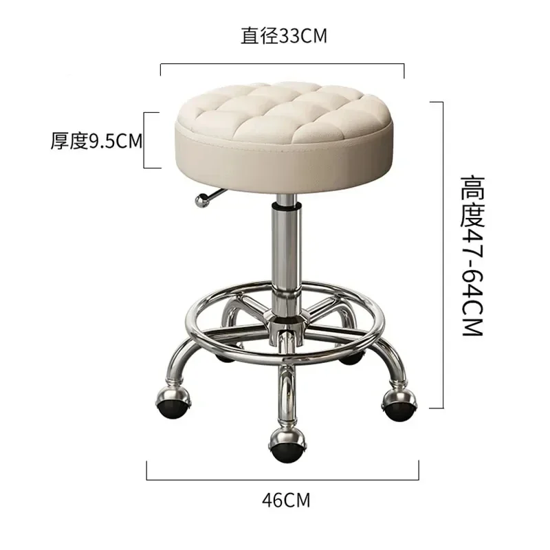 Wheels Swivel Salon Hairdressing Chairs Foldable Gold Beauty Makeup Chair Office Desk Stool Lifting Round Stools Furniture