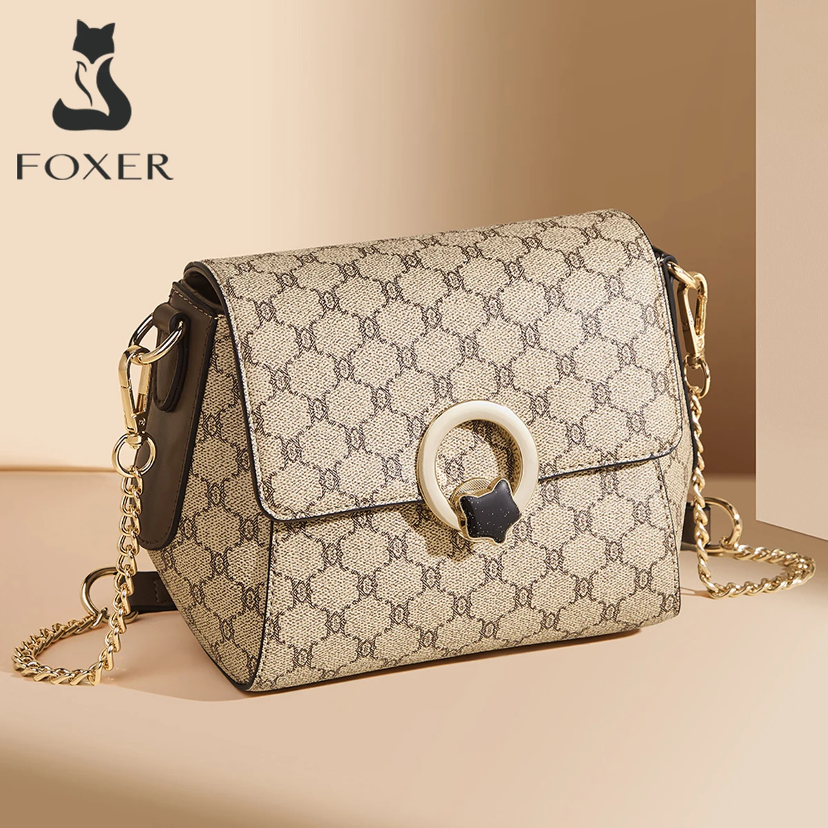 

FOXER женская сумка через плечо из ПВХ, кожаная сумка через плечо, осень-зима 2022, высокое качество, кошелек с клапаном, повседневная сумка-мессенджер