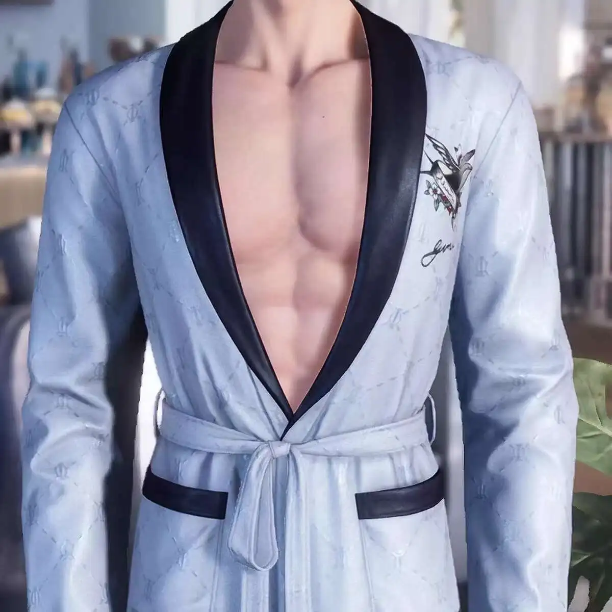 New Love And Deepspace Rafayel Qi Yu Fiesta Carnival Halloween Cos Cosplay Costumes Pajamas Bathrobe Blue Summer