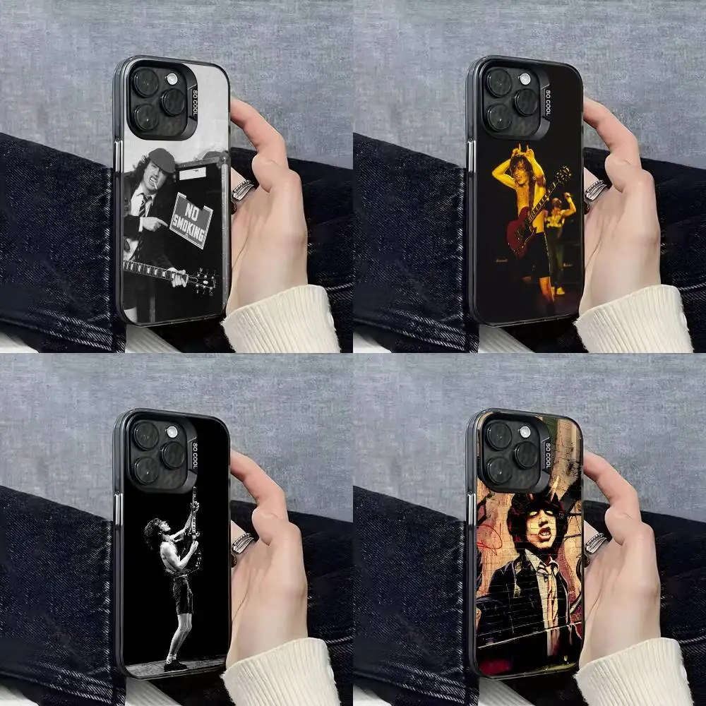 

A-AC Music D-DC Cool Phone Case For iPhone 16,15,14,13,12,11,Mini,Pro,E,SE4,XS,MAX Black Candy Matte Shell