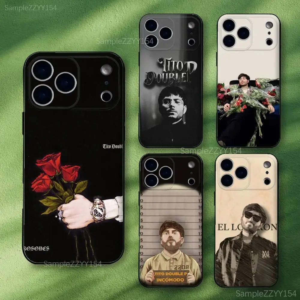 

TITO DOUBLE P Phone Case For iPhone 17,16,15,14,13,12,Pro,Max,Plus,E,SE4,Air,Mini Black Soft Funda