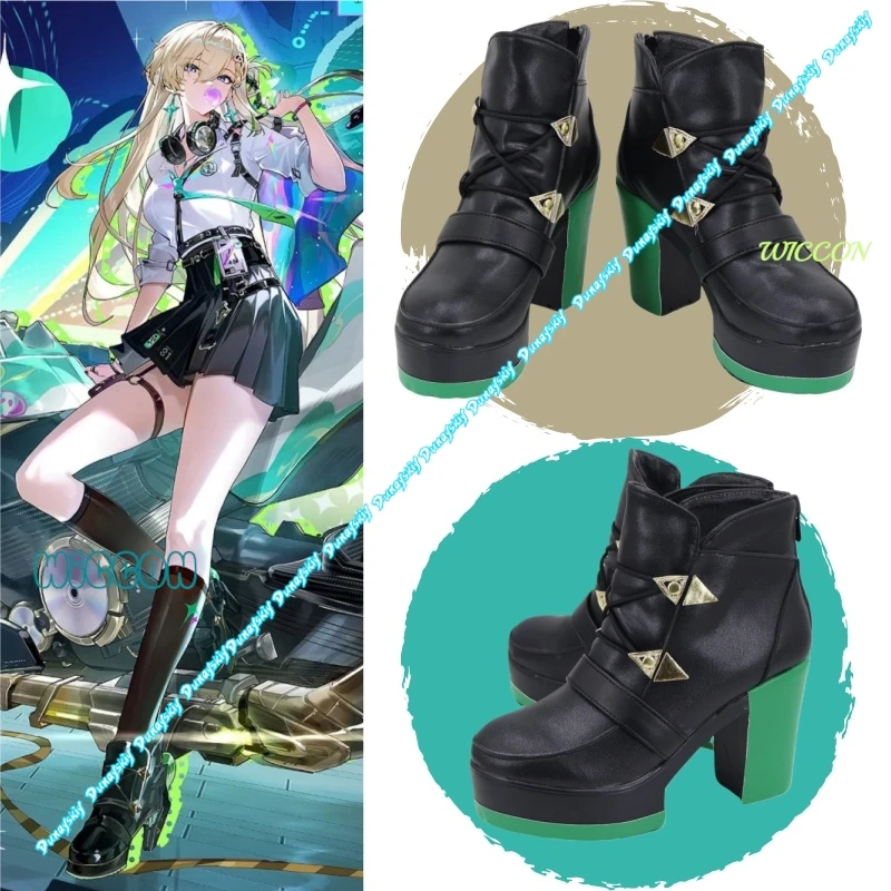 

Lynae Cosplay Block Heel Ankle Boots Shoes for Wuthering Waves Men Women Halloween Role Play