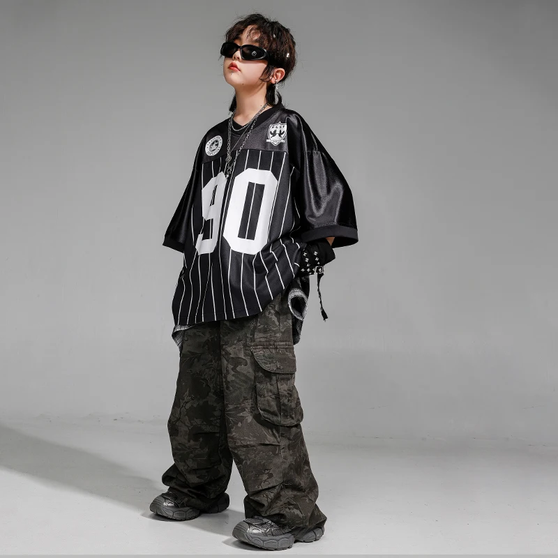 Hip Hop Kleidung Jungen Baseball Cargo Hosen Mädchen Street Dance Mantel Streetwear Kinder Jazz K-pop Kleidung Sets Kinder Kostüme