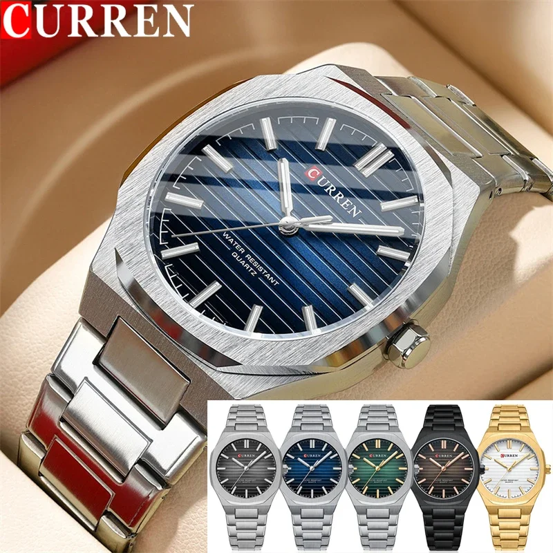 CURREN Military Army Waterproof Male Clock Sport Men Watch Top Brand Luxury Original Quartz Business Steel Wristwatch Gift 8456