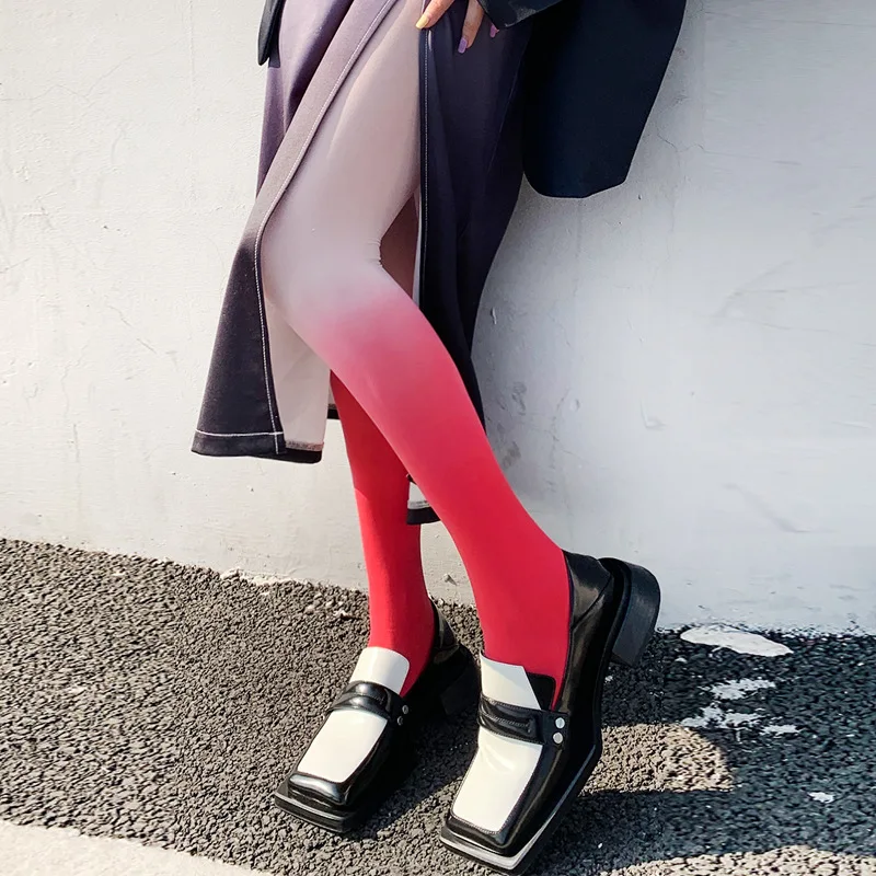 

Designer Gradient Y2K Anti Hook Silk Spring Women Silk Stockings Personalized Fashion Trend Lolita Tights Color Contrast Tiktok
