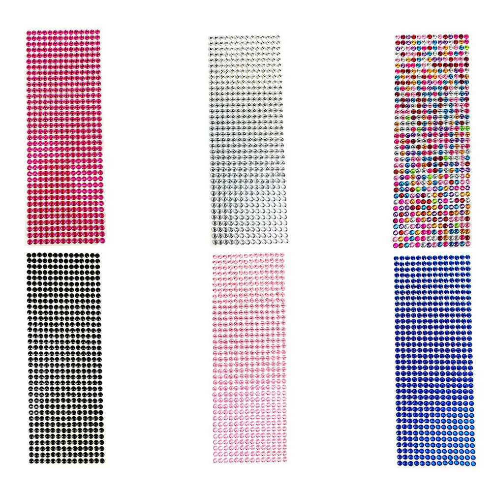 

6 Sheets Decorative Face Jewels Delicate Acrylic Face Gems Multi-Function Scrapbook Stickers for Photo Albums Handmade Crafts