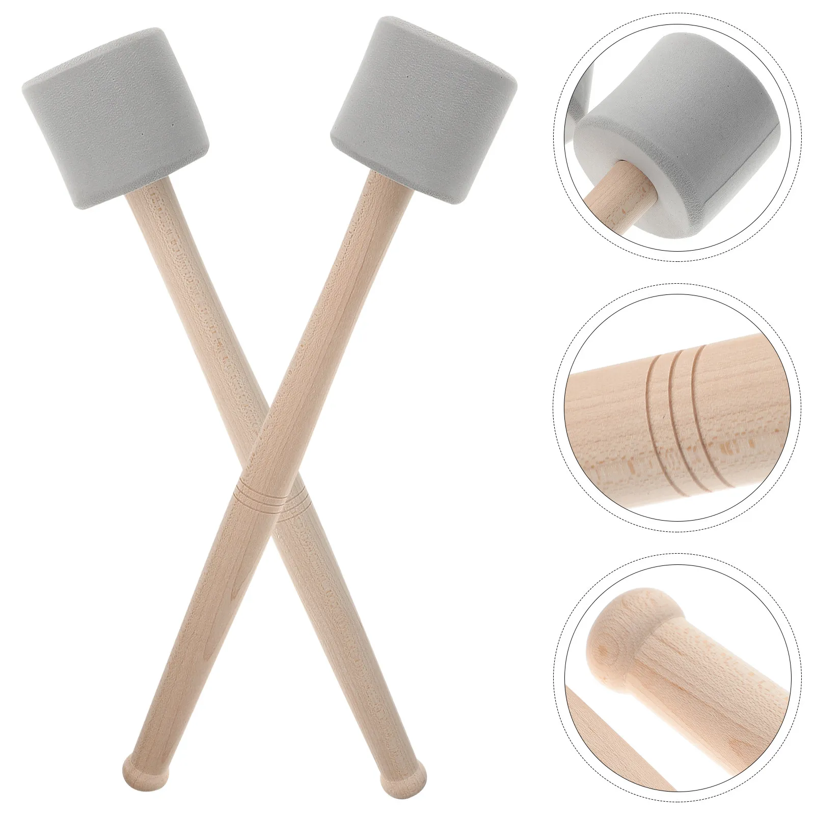 

2 шт. высококачественные барабанные палочки для ударных инструментов с превосходным балансом звука, чёткостью тона и защитой для малого барабана