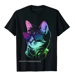 Dj Cat In magliette con luci al Neon nuovo Design magliette da uomo In cotone Premium oversize magliette attillate Manga Tshirt