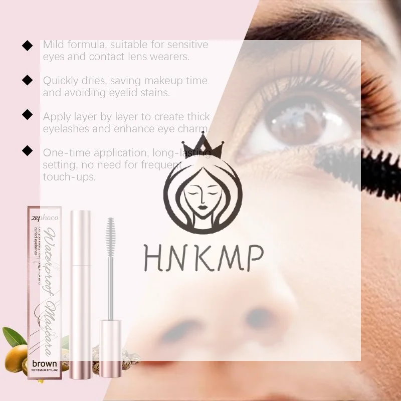 Lash Curling Brown Mascara Not Easy To Smudge Waterproof Long Lasting for Daily Party Make Up