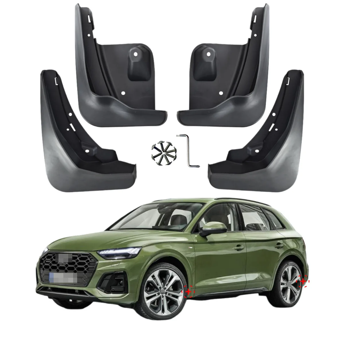 For Audi Q5 2021-2024 Mud Flaps Mud Guards Splash Guards Car Fender Mudflaps Wheel Splash Shield Auto Exterior Accessories