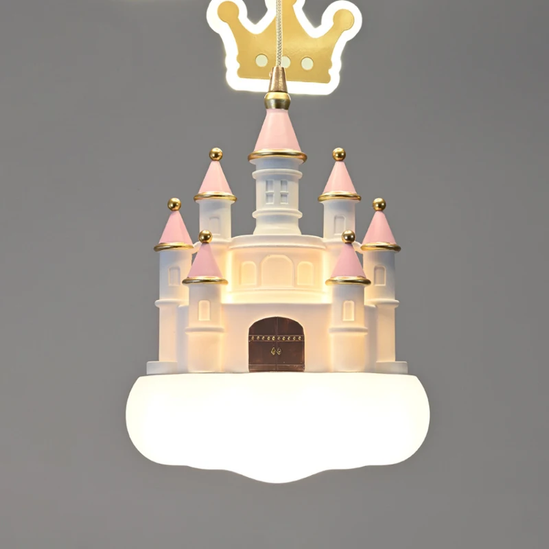 Imagem -06 - Pink Sky Crown Castle Luzes de Teto Modern Princess Room Light Berçário Romântico Quarto das Crianças Lâmpadas do Quarto da Menina