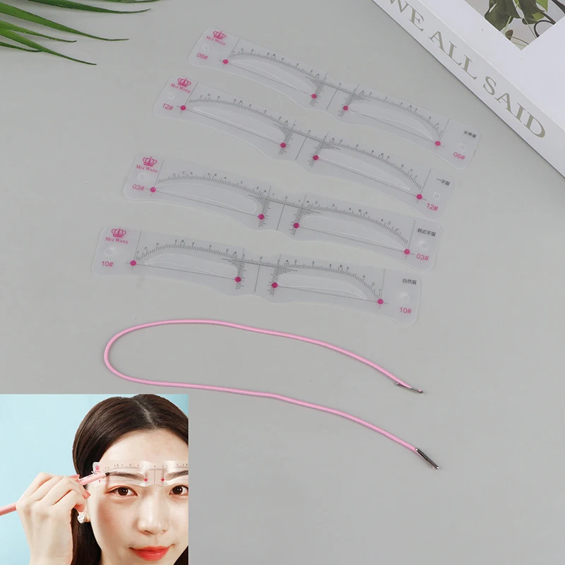 12Pcs/Set One-Pieces Eyebrow Shape Set Portable Plastic Eyebrow Stencil Card for Women Thrush Model Eye Brow Drawing Tools