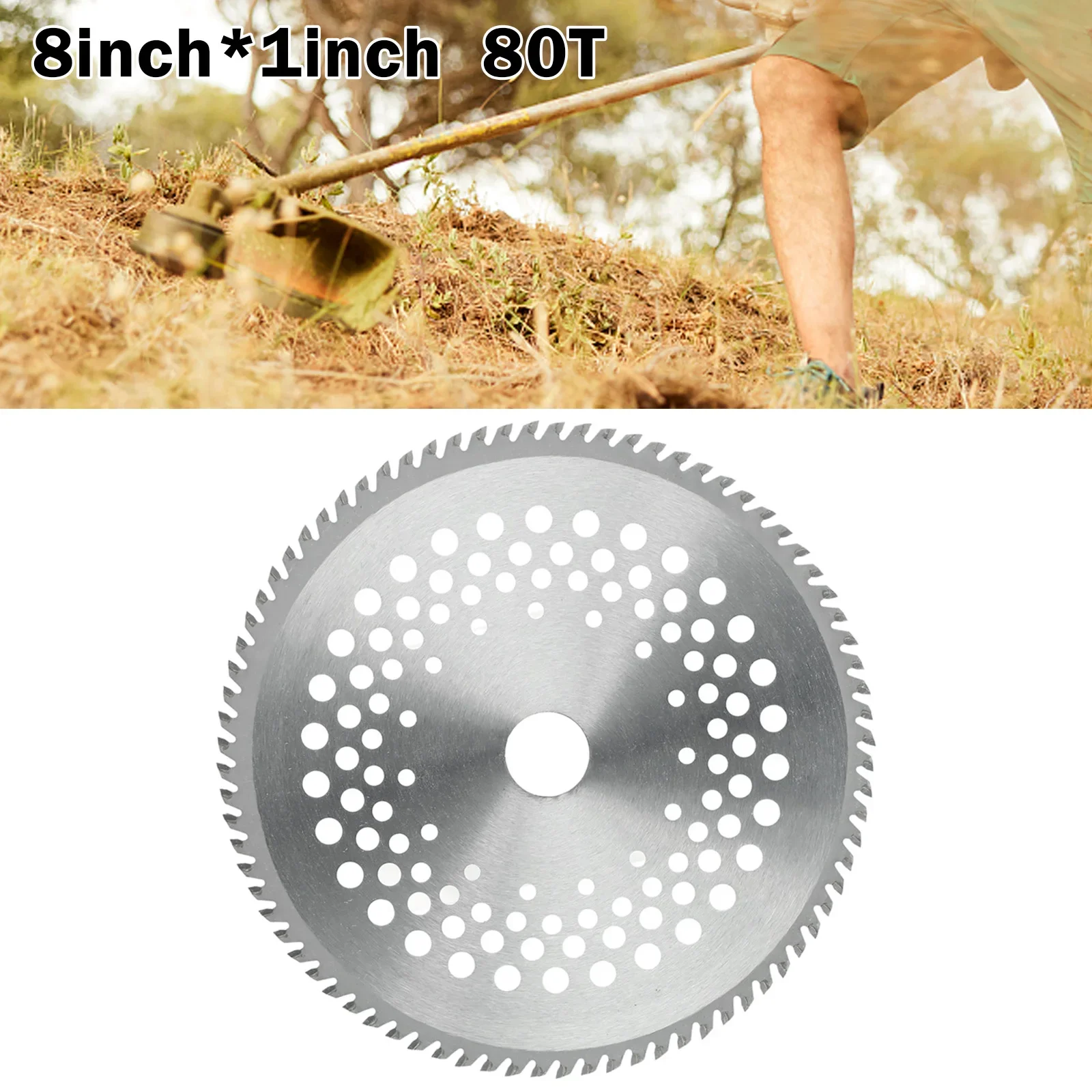 1pc 8inch 8T Brush Cutter Blade Carbide Tip Circular Saw Brush Cutter Trimmer Eater Blade Lawn Mower Fittings Accessories