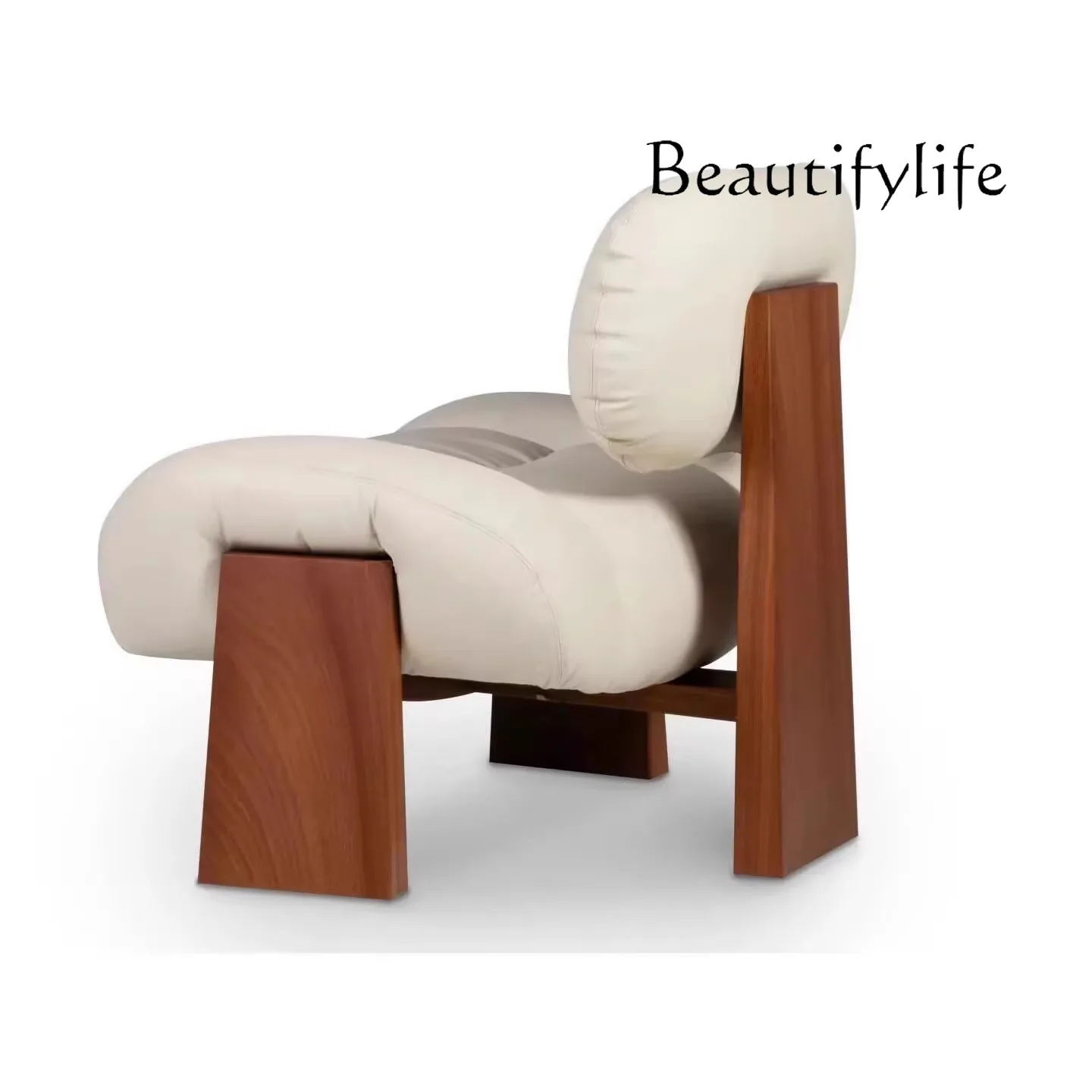 كرسي أريكة من الخشب الصلب على طراز العصور الوسطى، كرسي ترفيهي بتصميم إبداعي، أزياء ترفيهية واحدة ومريحة #4