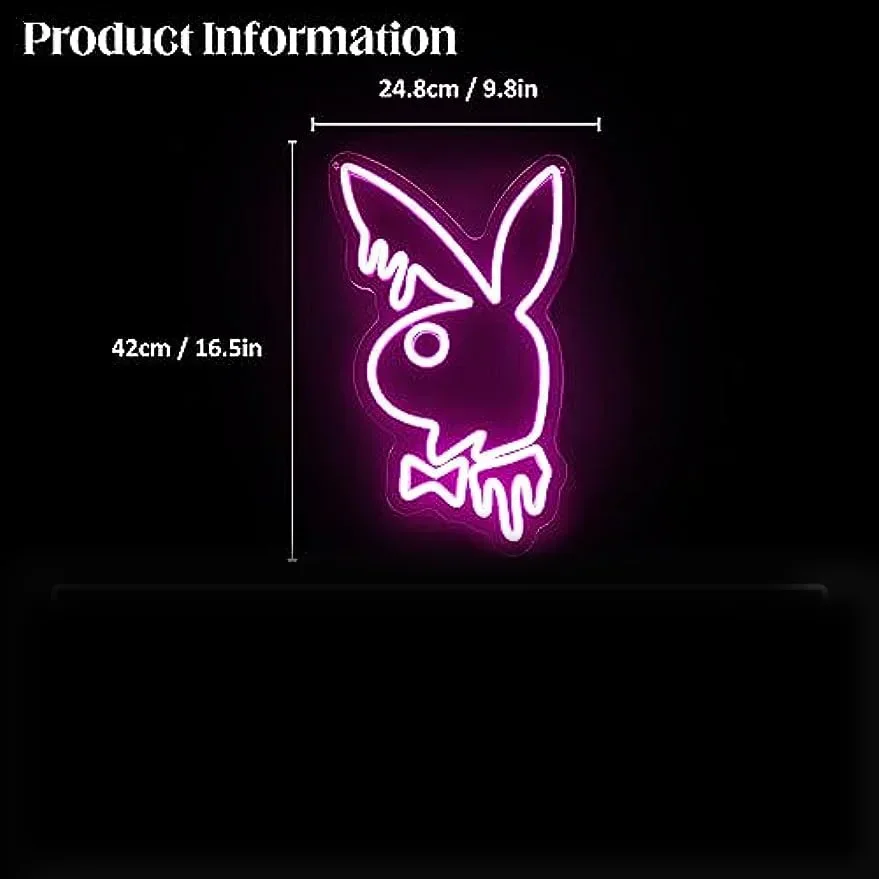 กระต่ายกระต่ายกระต่ายกระต่ายป้ายนีออนสําหรับตกแต่ง LED Neon Light Sign สัตว์น่ารัก LED ป้ายสําหรับห้องนอน Kids Room Party Decor สาวของขวัญ