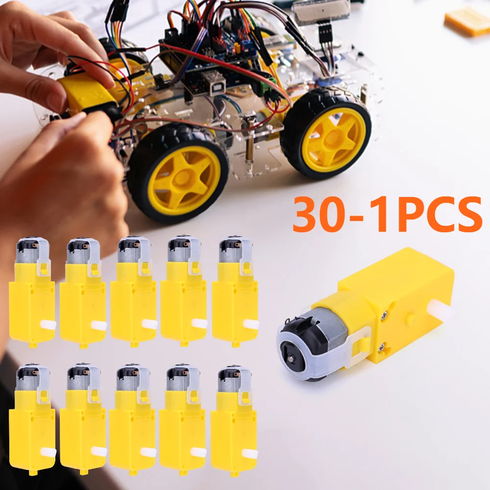 1-30PCS Dual Shaft Geared Motor Gearmotor DC 3-12V TT Motor Install EMC Smart Car Chassis Four Drive Car Motor for DIY Car Robot