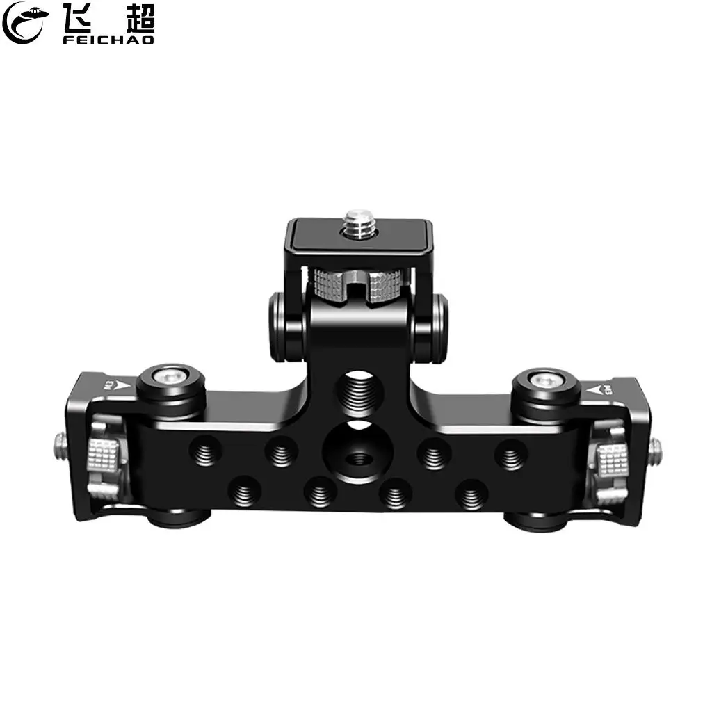 Aluminium Alloy Universal Triple Phone Holder Tripod Mount Adapter with 1/4 Thread for Phone Selfie Video Live Streaming Bracket