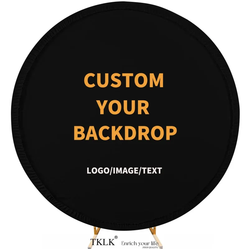 

Custom Round Backdrop - Personalized Circle Photo Backdrop Perfect for Birthdays, Baby Showers, Weddings, Party Decor(No Stand)