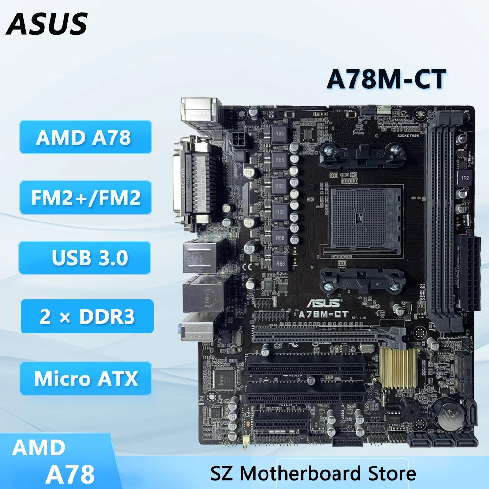 ASUS A78M-CT Motherboard AMD A78 FM2+ FM2 DDR3 32GB Micro ATX support A10-6700 A10-7700K A6-7400K A4-5300 cpu