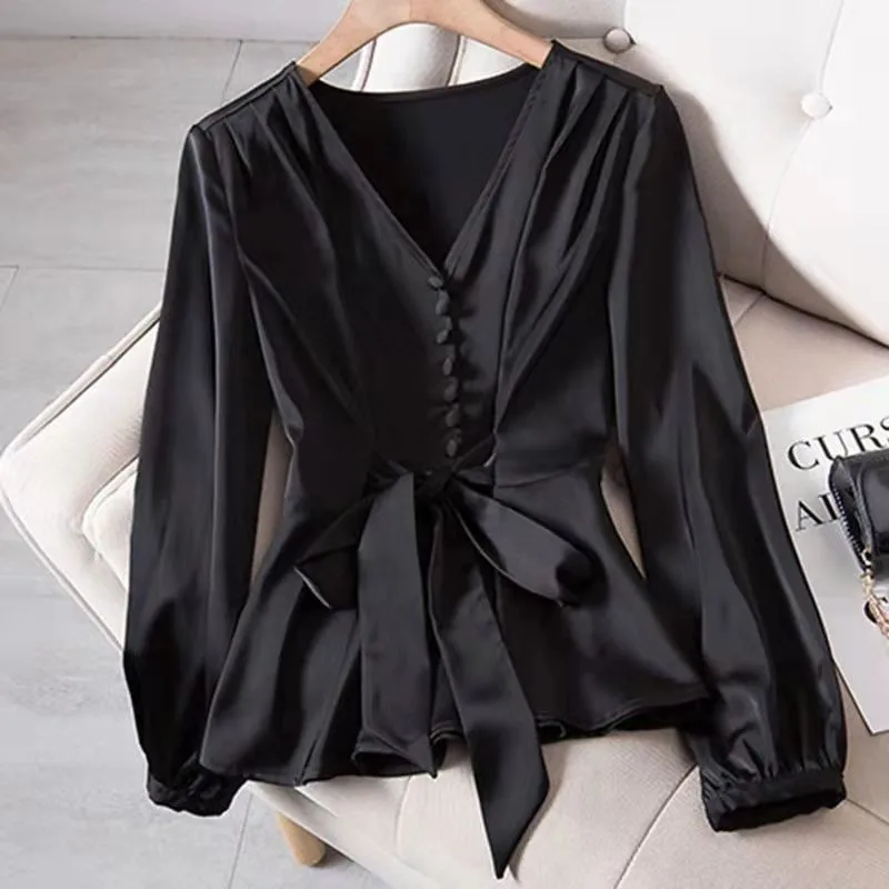 

Новая женская весенне-осенняя свободная тонкая универсальная рубашка с длинными рукавами