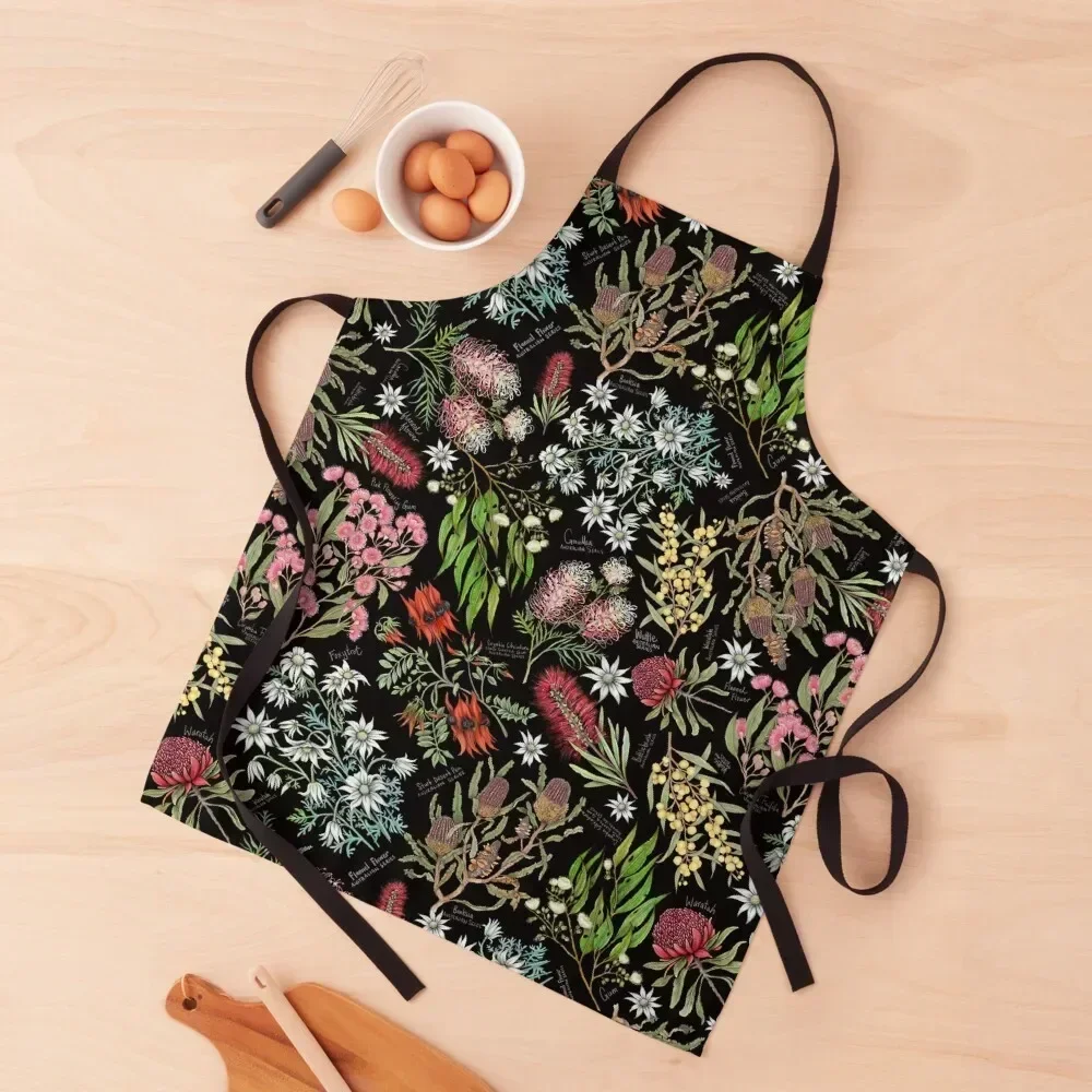 

Australian Botanics - Jet Black Apron Art Kitchen Supplies Idea Goods kitchen item Apron