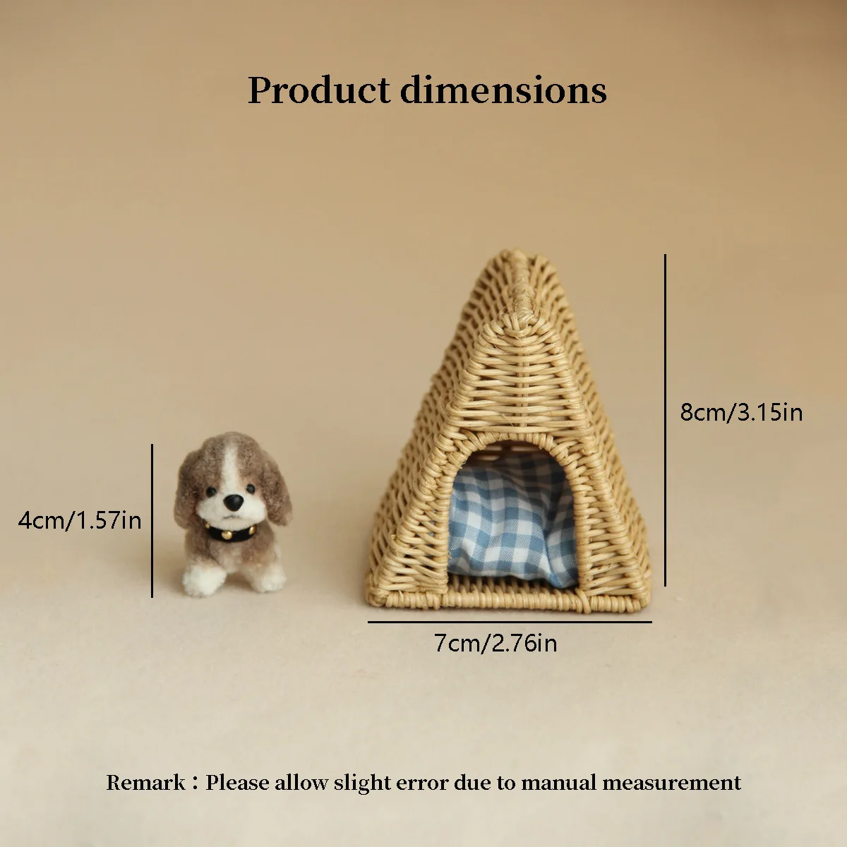 고양이 개를위한 소형 등나무 애완 동물 침대 BJD DIY 인형 집 액세서리를위한 1:12 스케일 인형 집 가구