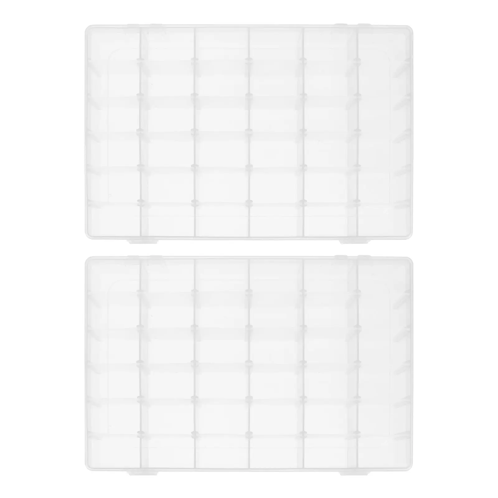 

Набор из 2 прозрачных пластиковых органайзеров с несколькими отсеками для хранения накладных ногтей и маникюрных инструментов