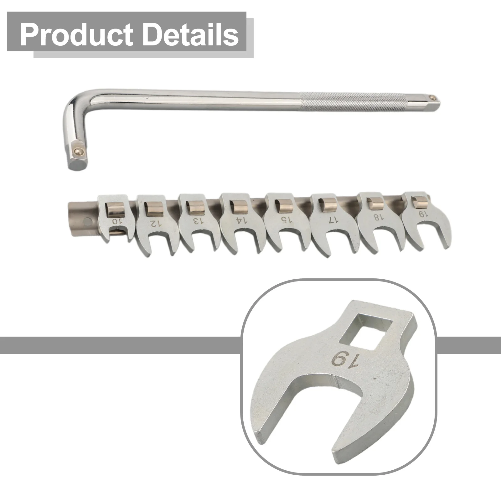 Professional Grade 38 Inch Drive Crowfoot Wrench and Metric Open End Spanner Set Suitable for Various Production Occasions