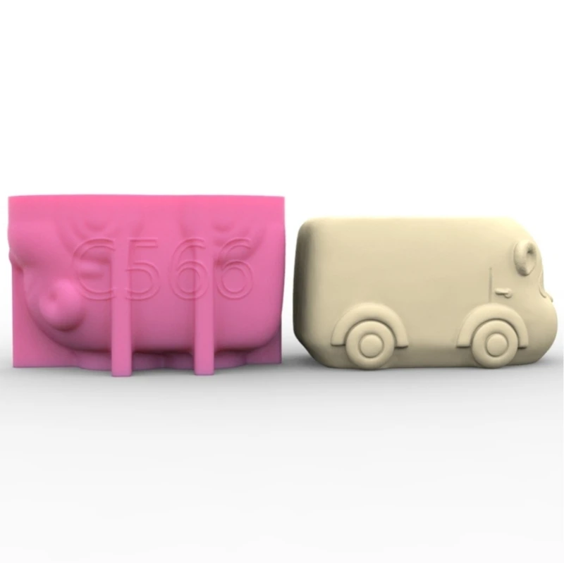 Molde silicona para macetas flores DIY 3D, molde hormigón con forma Animal para coche, moldes jarrón silicona